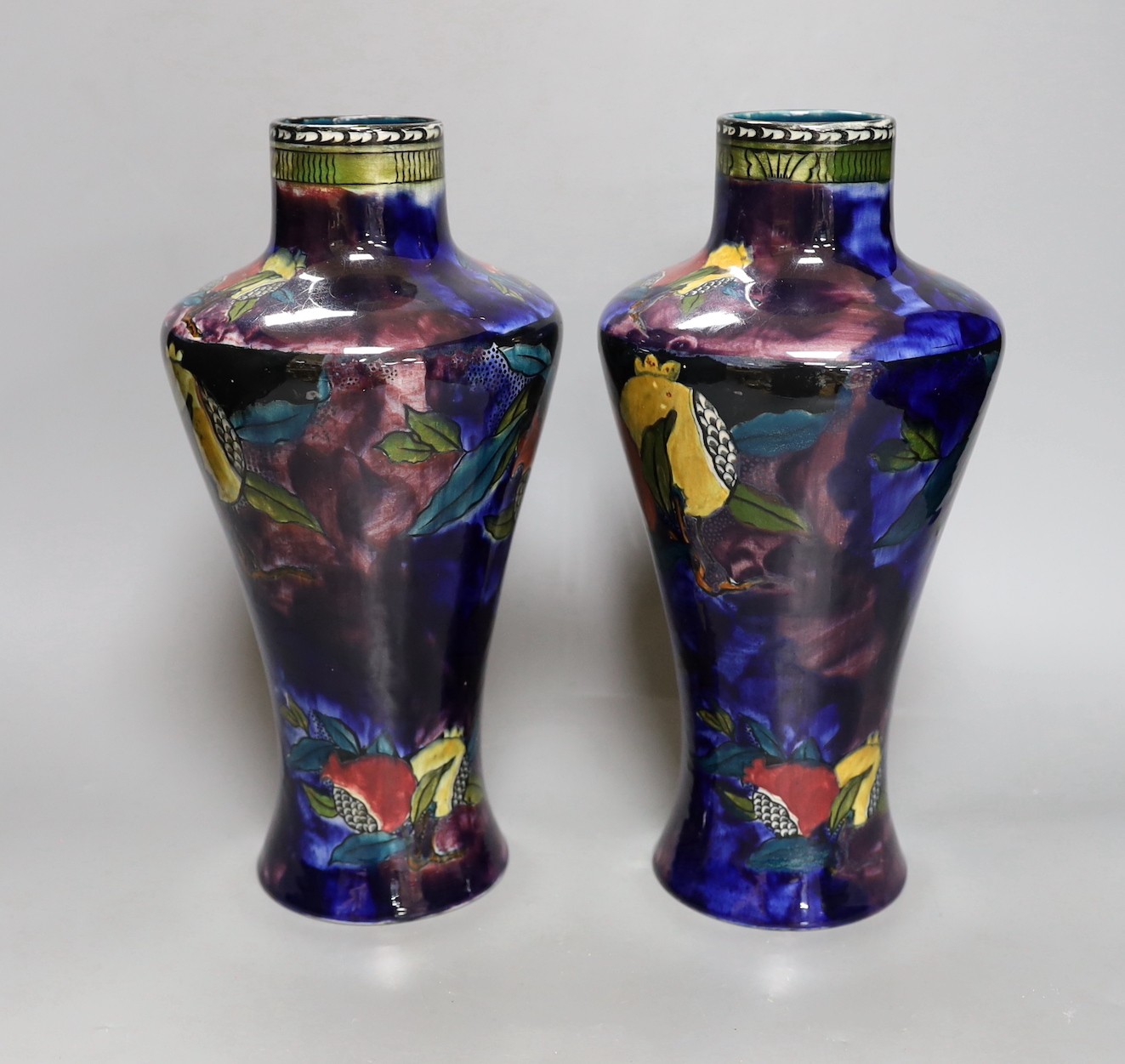 A pair of S. Hancock & Sons Rubens Ware vases, 29cm